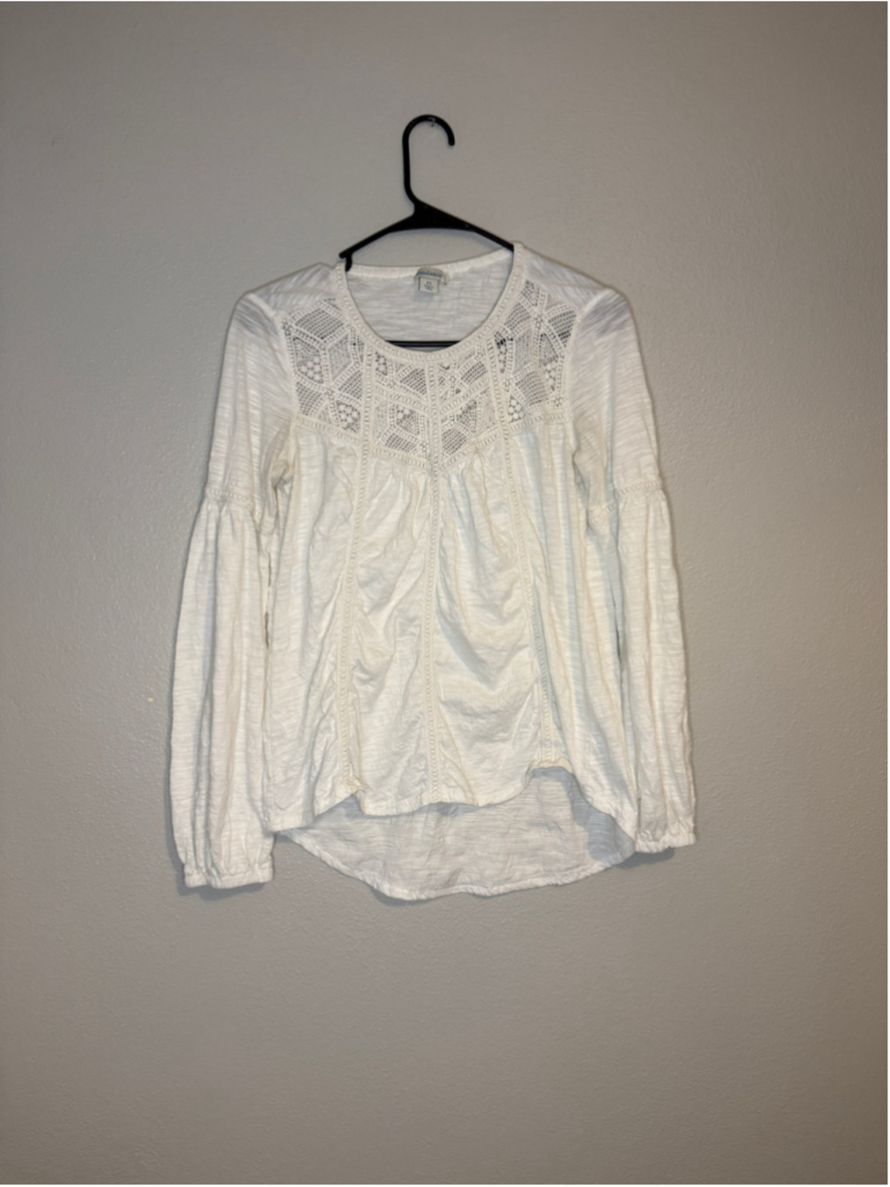 Sundance Royal Rosie White Crochet Lace Peasant Blouse XS